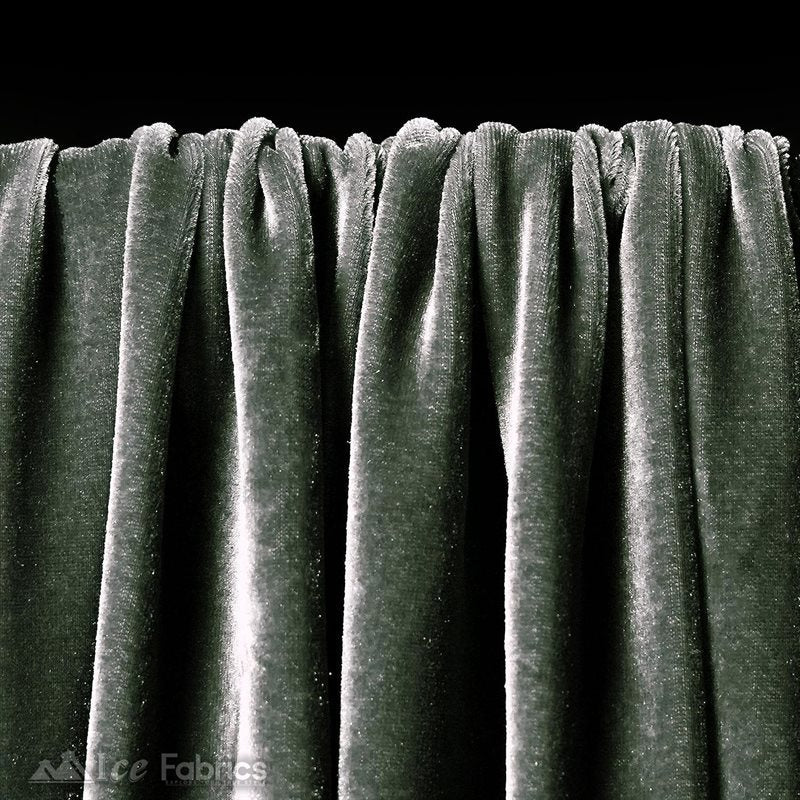 Charcoal Soft and Smooth Stretch Velvet Upholstery Fabric