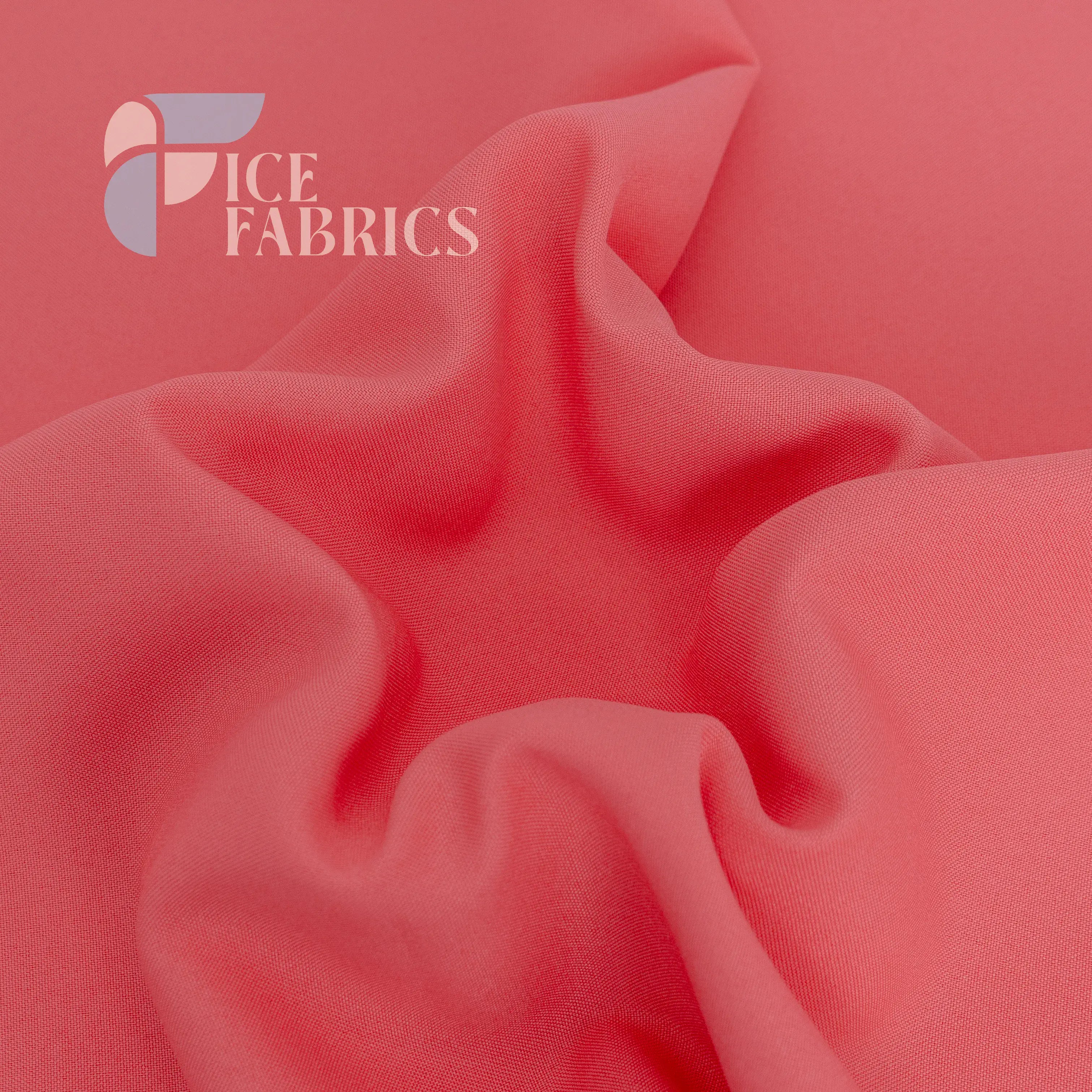 Coral Solid Poly Poplin Fabric By The Yard