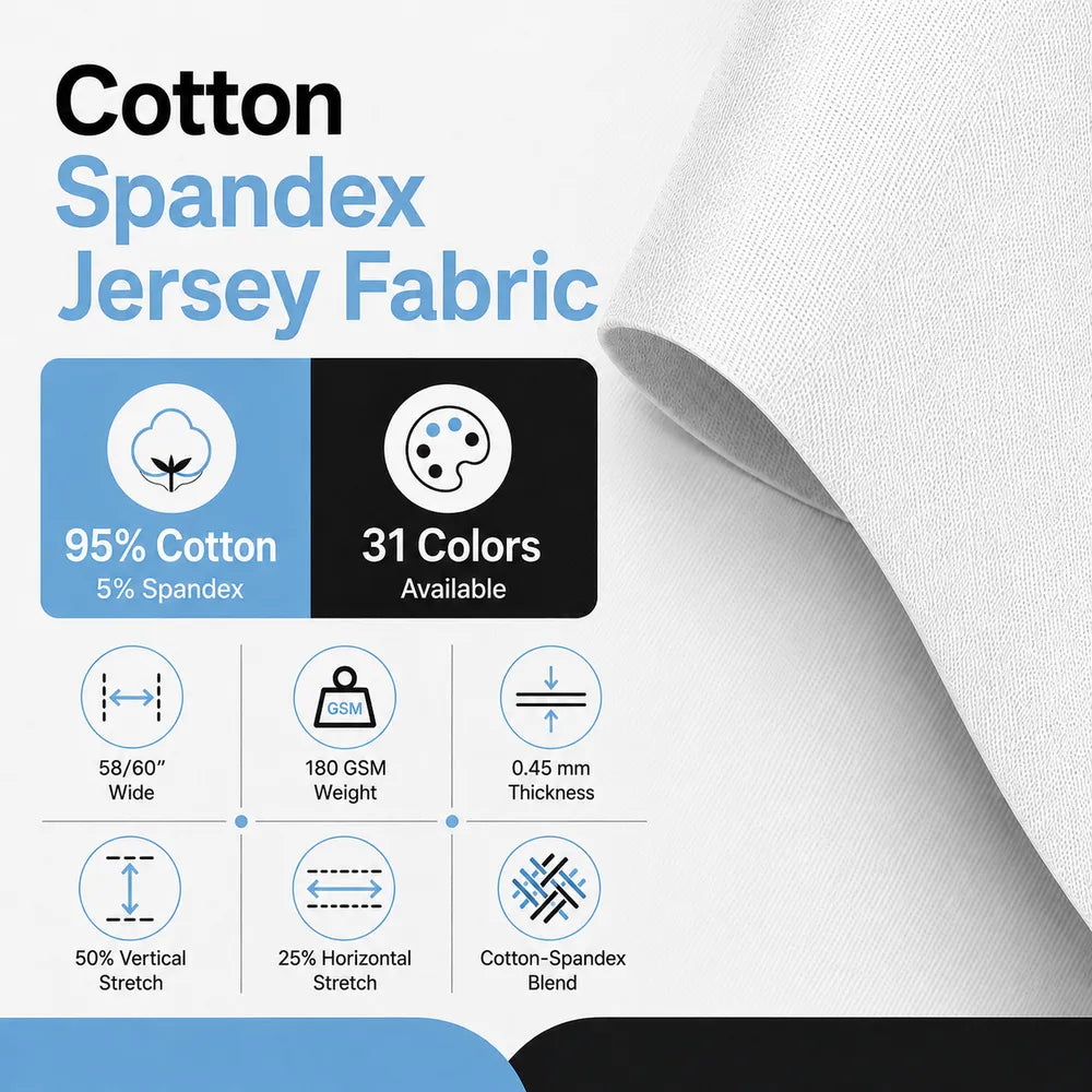 Beige Cotton Spandex Jersey Fabric | FlexCot