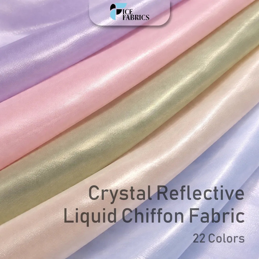 Crystal Reflective Liquid Chiffon Fabric by the Yard