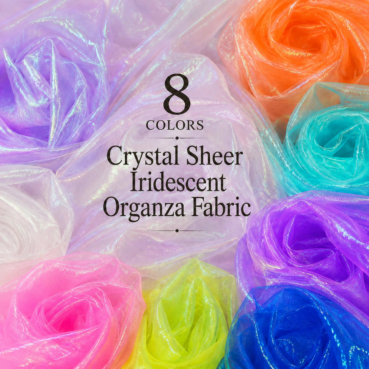 Crystal Sheer Iridescent Organza Fabric