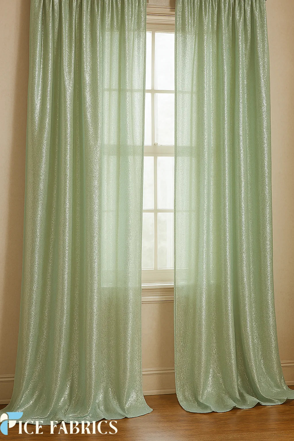 Crystal Reflective Liquid Sheer Chiffon Fabric for Curtains