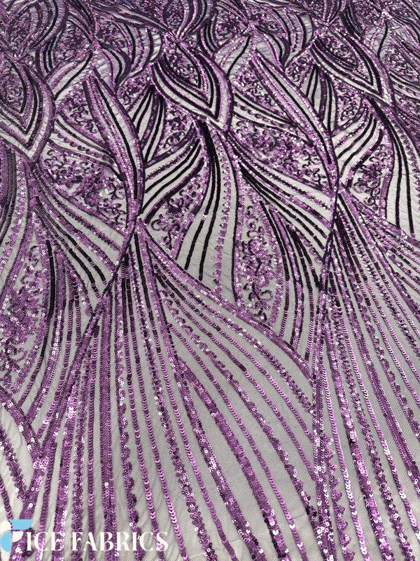 Dark Purple Stretch Sequin Fabric