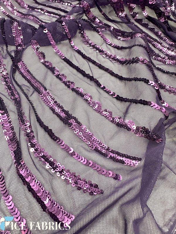 Damask Stretch Sequin Fabric