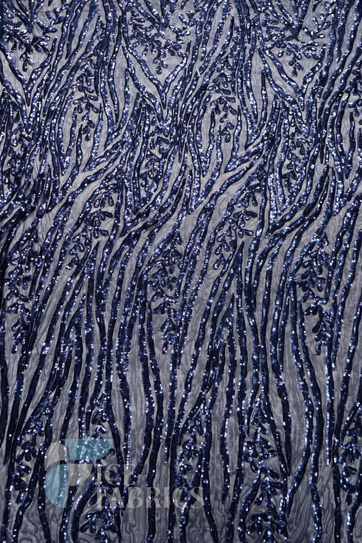 Wild Vine 4 Way Stretch Sequin Fabric on Mesh