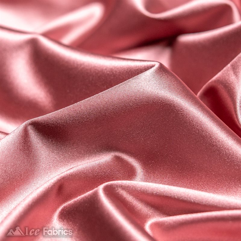 4 Way Stretch Silky Satin Wholesale Fabric By The Roll (20 Yards ) ICE FABRICS |Dusty Rose
