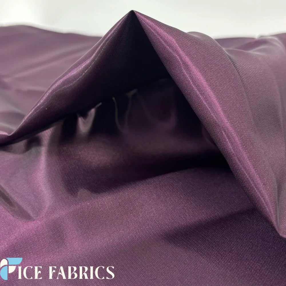 Egg Plant Reflective Liquid Crystal Silky Satin Fabric