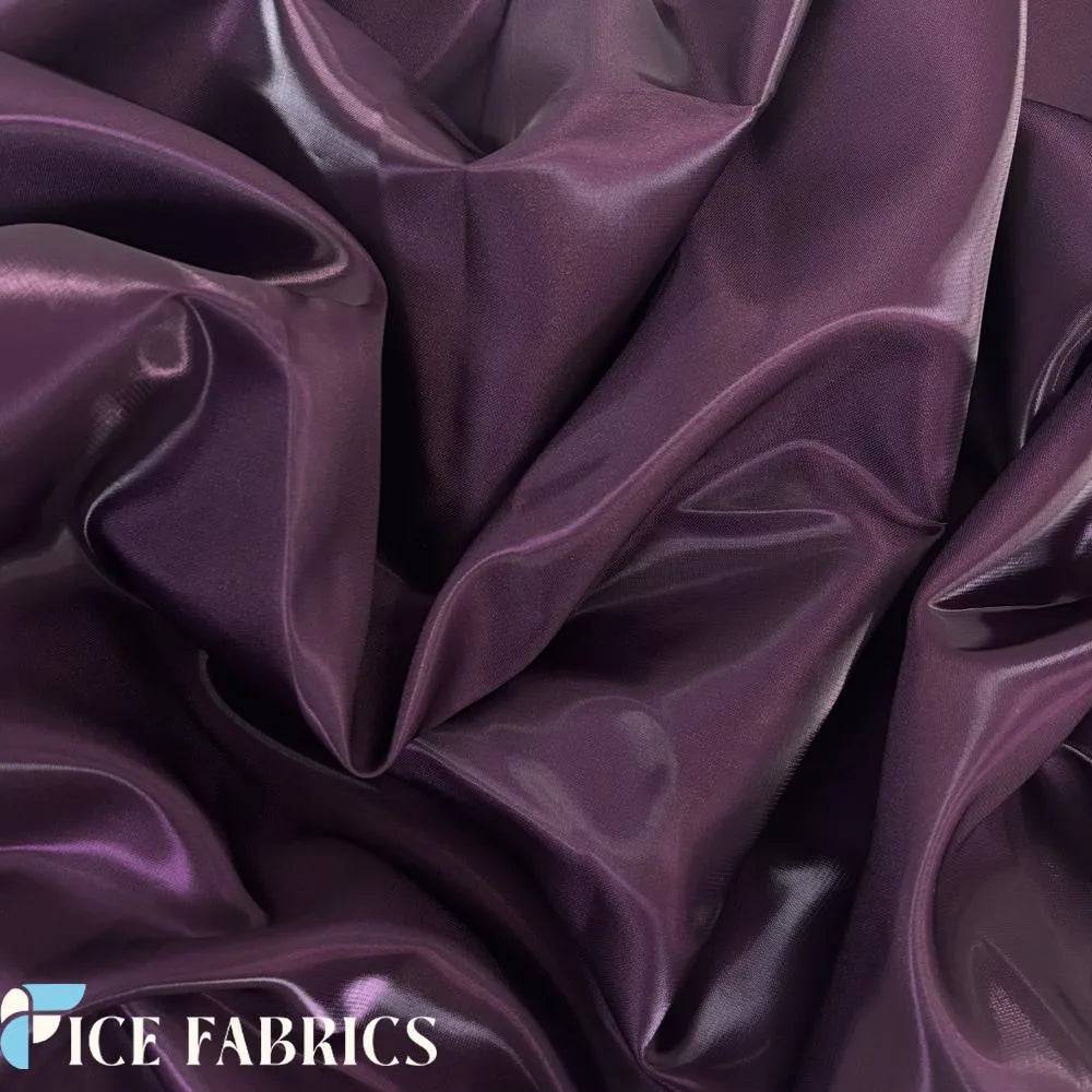 Egg Plant Reflective Liquid Crystal Silky Satin Fabric