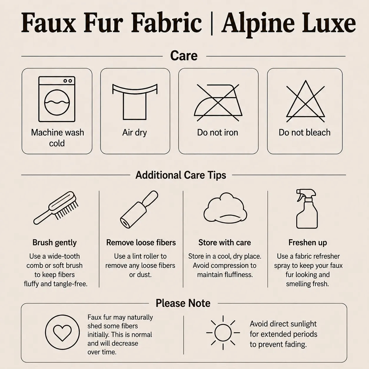 Gold Faux Fur Fabric | Alpine Luxe