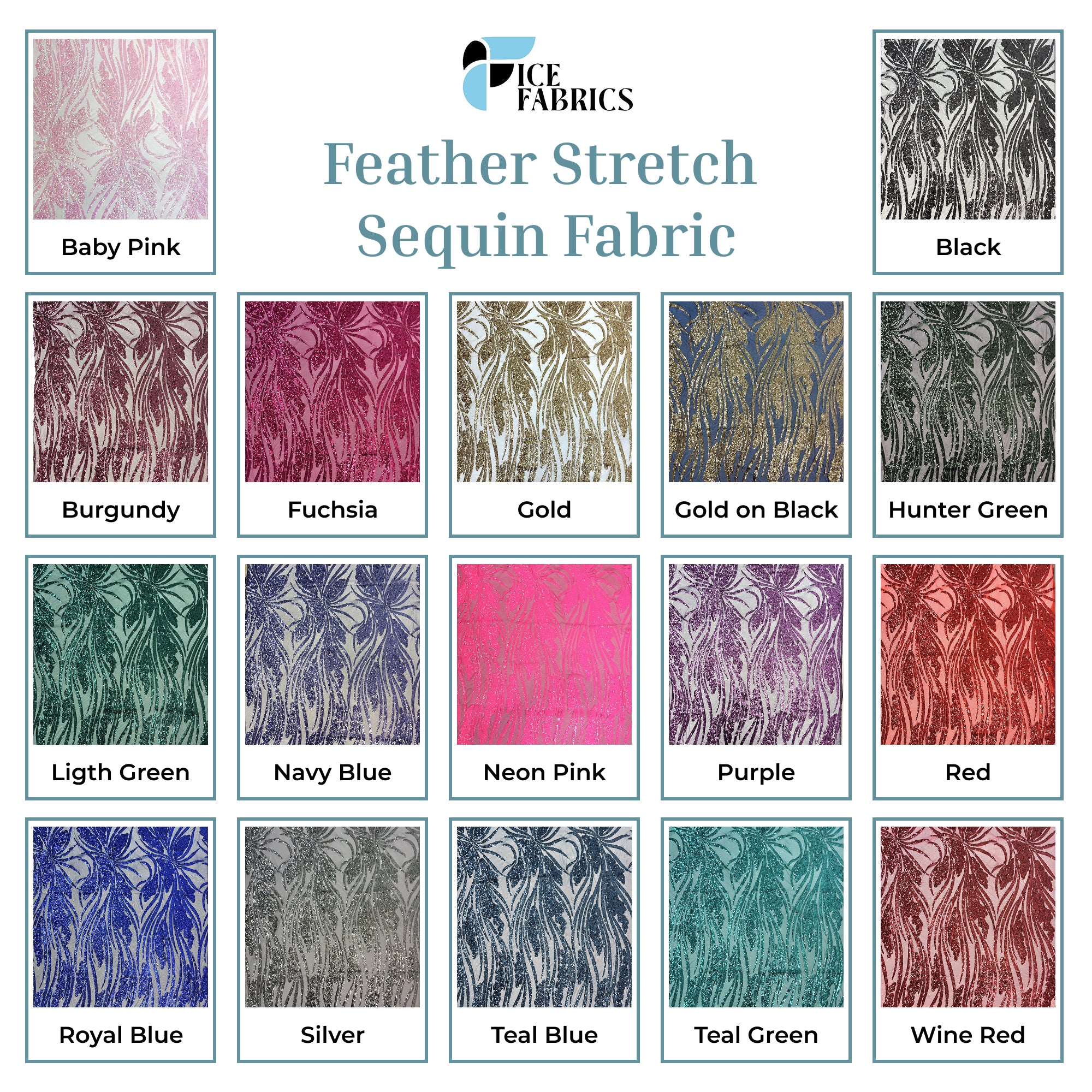 Feather Stretch Sequin Fabric 