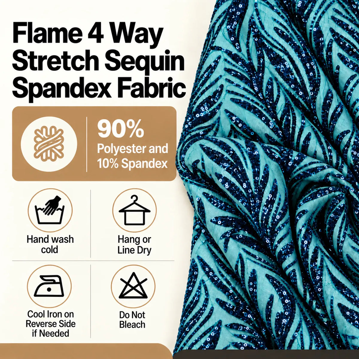 Flame 4 Way Stretch Sequin Spandex Fabric
