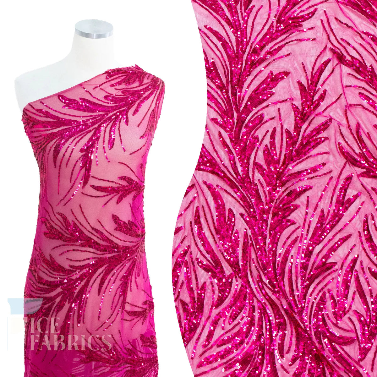Flame 4 Way Stretch Sequin Spandex Fabric