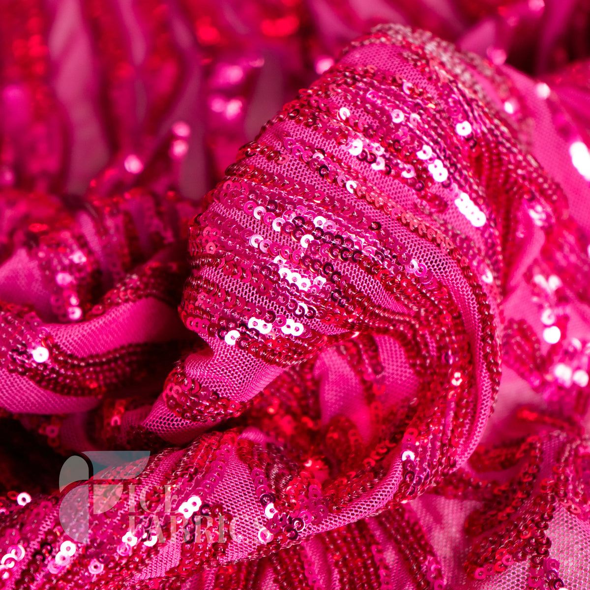 Wild Vine 4 Way Stretch Sequin Fabric on Mesh