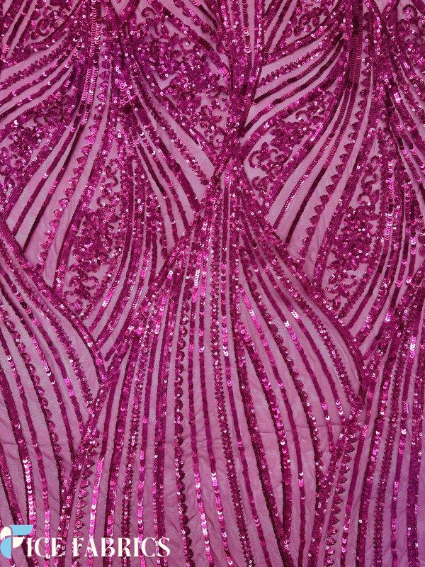 Fuchsia Stretch Sequin Fabric