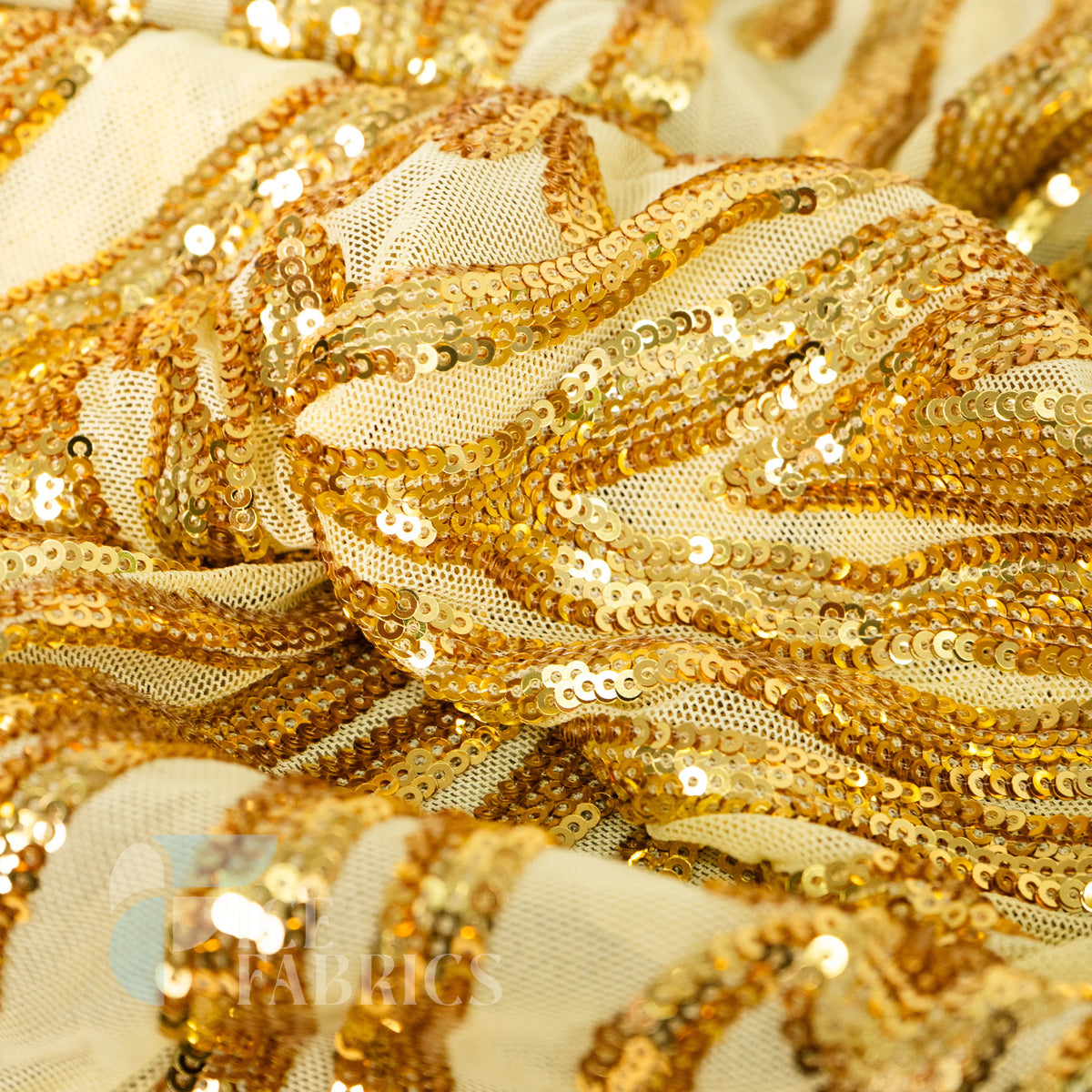 Wild Vine 4 Way Stretch Sequin Fabric on Mesh