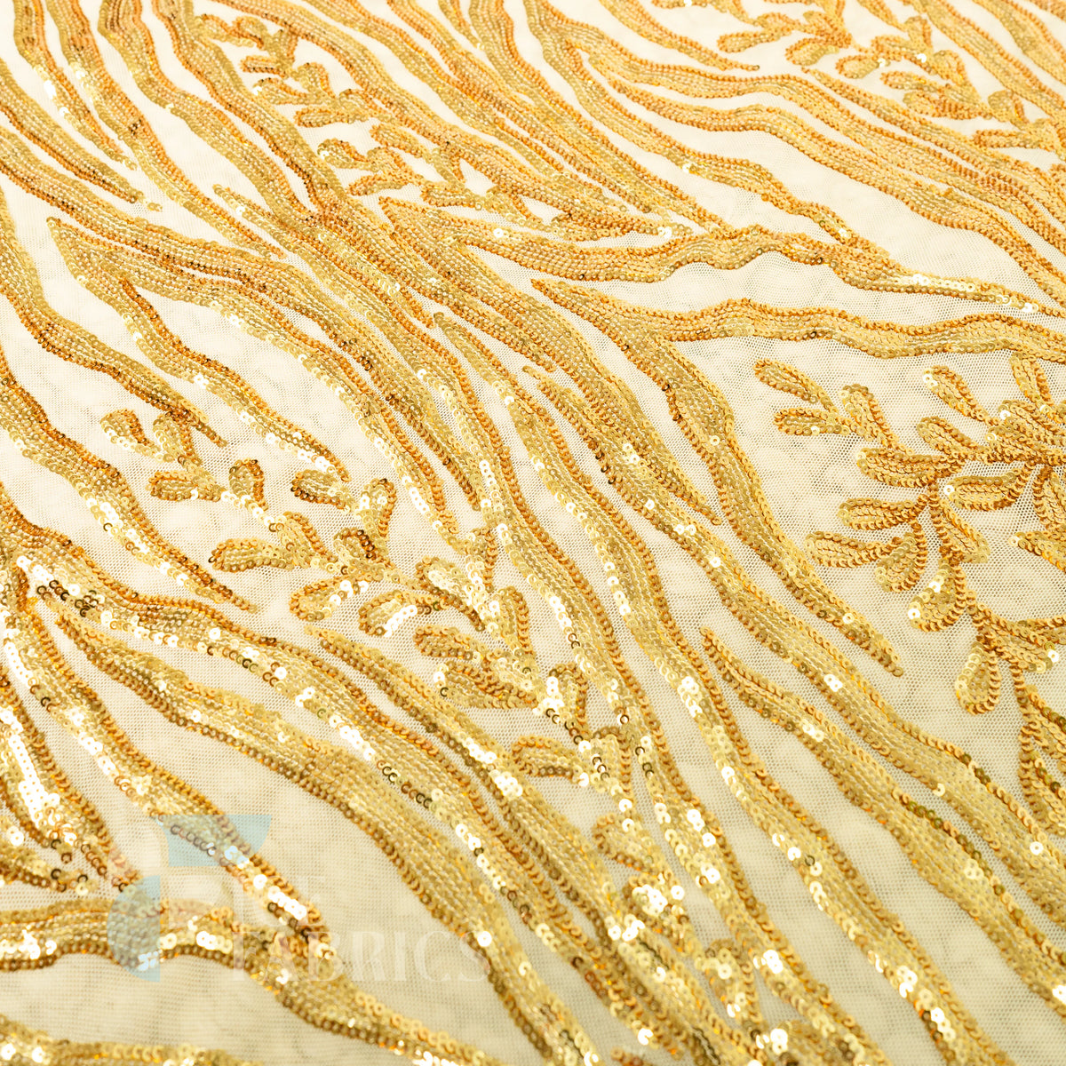 Wild Vine 4 Way Stretch Sequin Fabric on Mesh