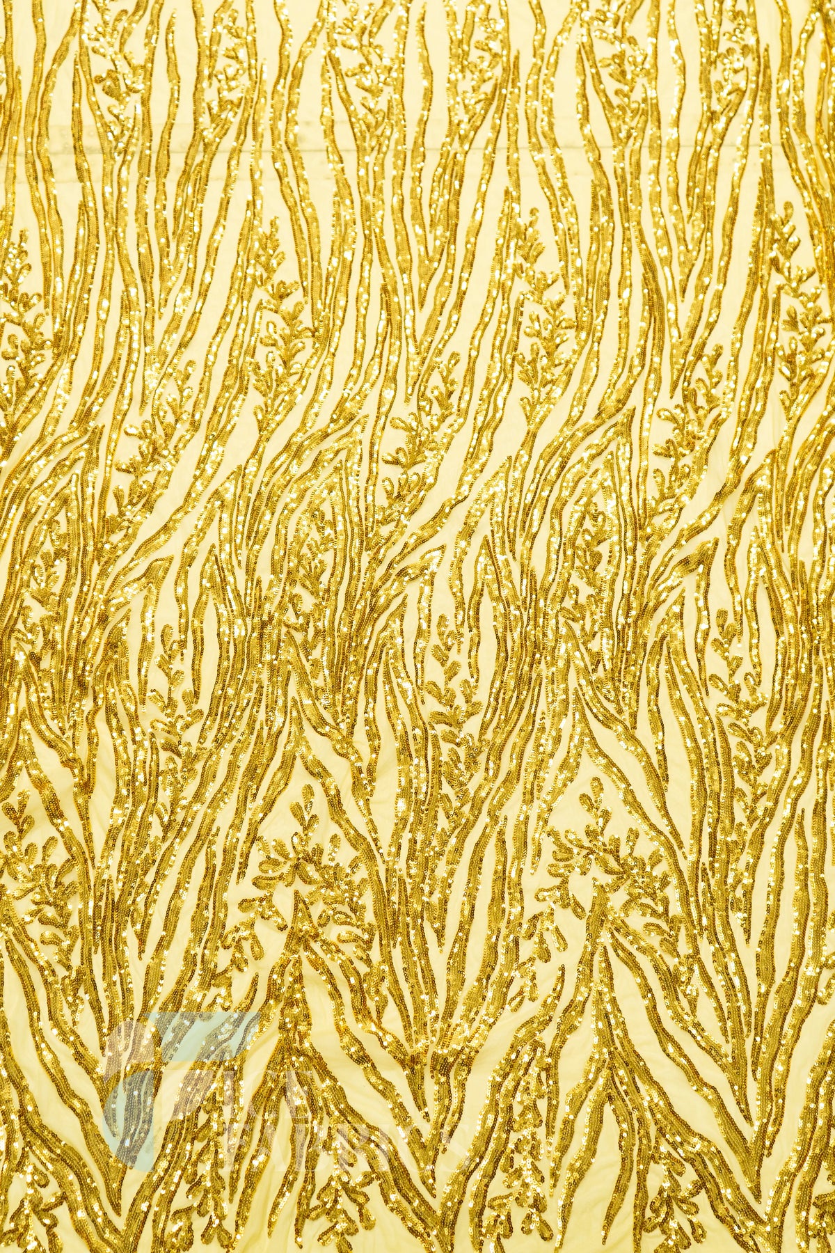 Wild Vine 4 Way Stretch Sequin Fabric on Mesh