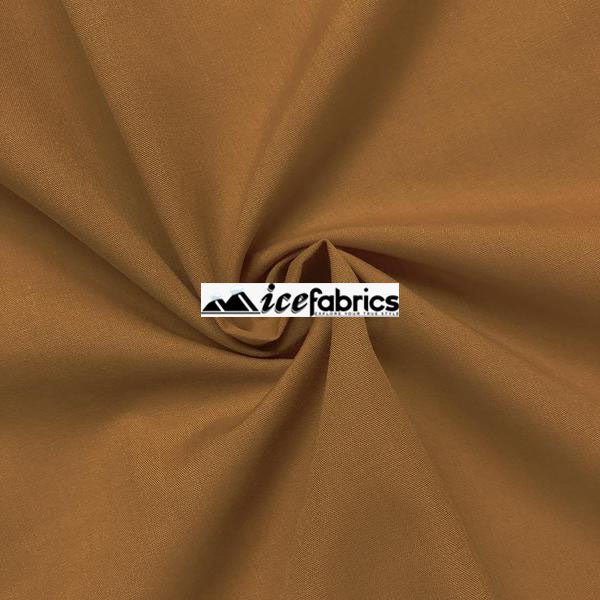 Gold Poly Cotton Broadcloth Fabric By The Yard