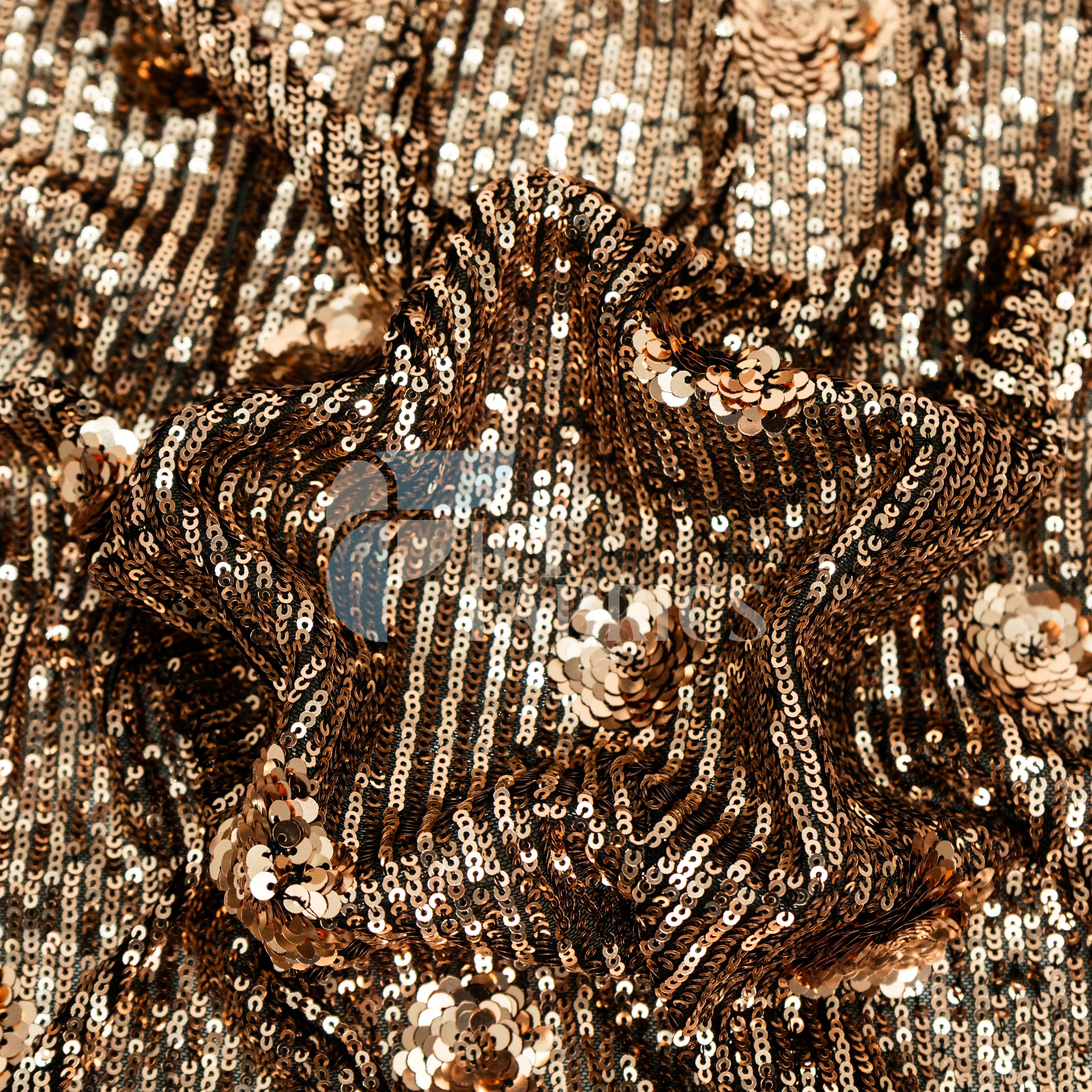 Celeste 3D Floral Stretch Sequin Fabric