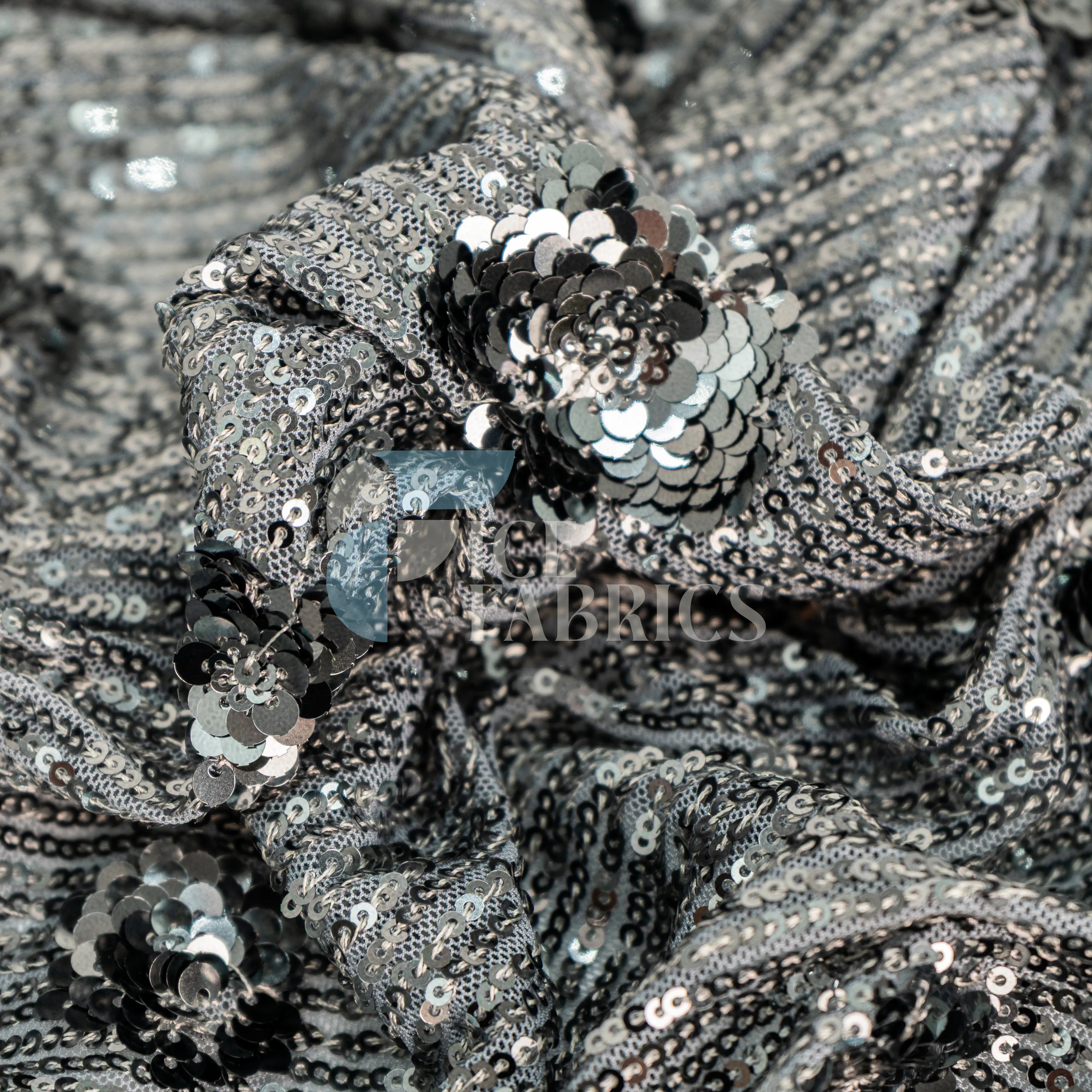 Celeste 3D Floral Stretch Sequin Fabric
