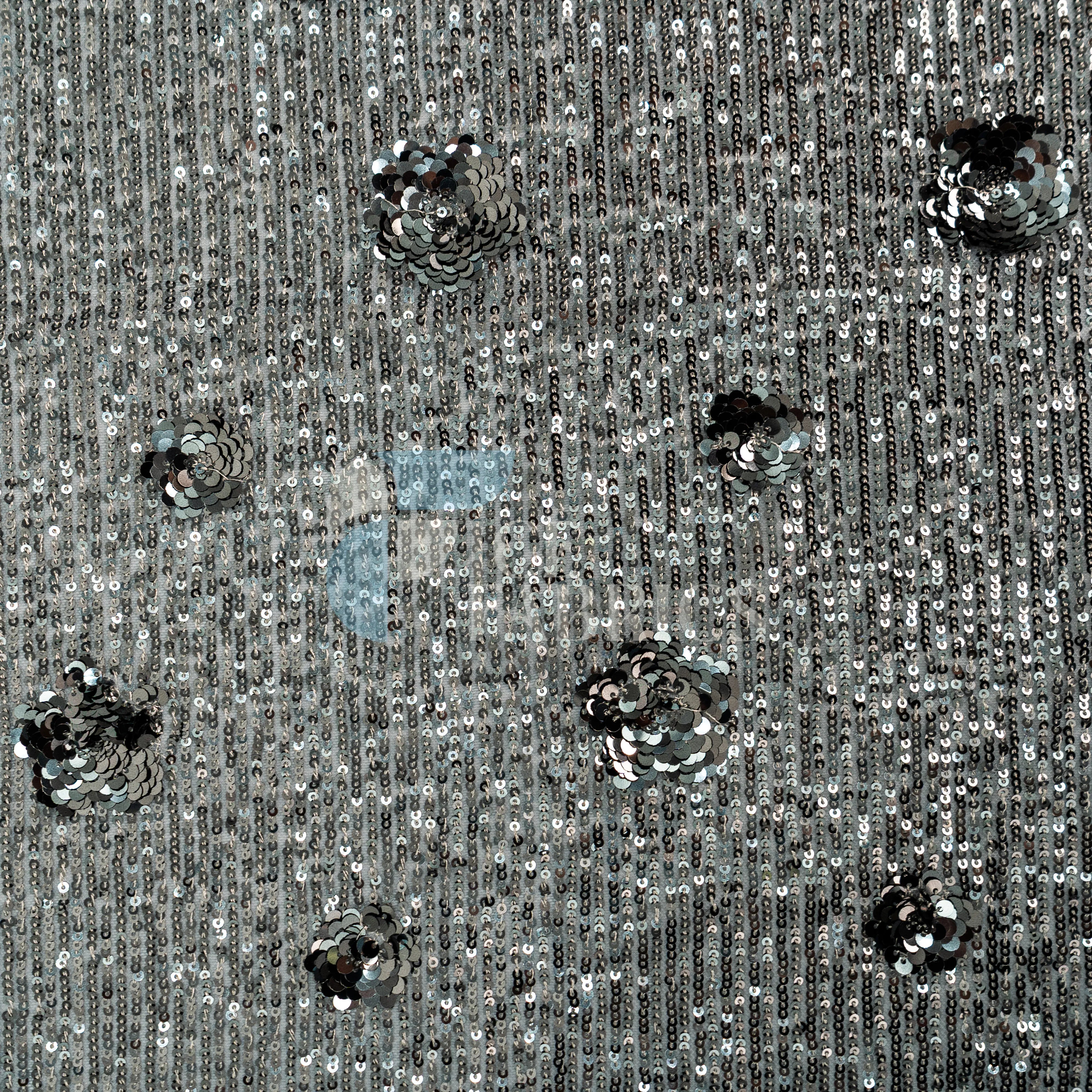 Celeste 3D Floral Stretch Sequin Fabric