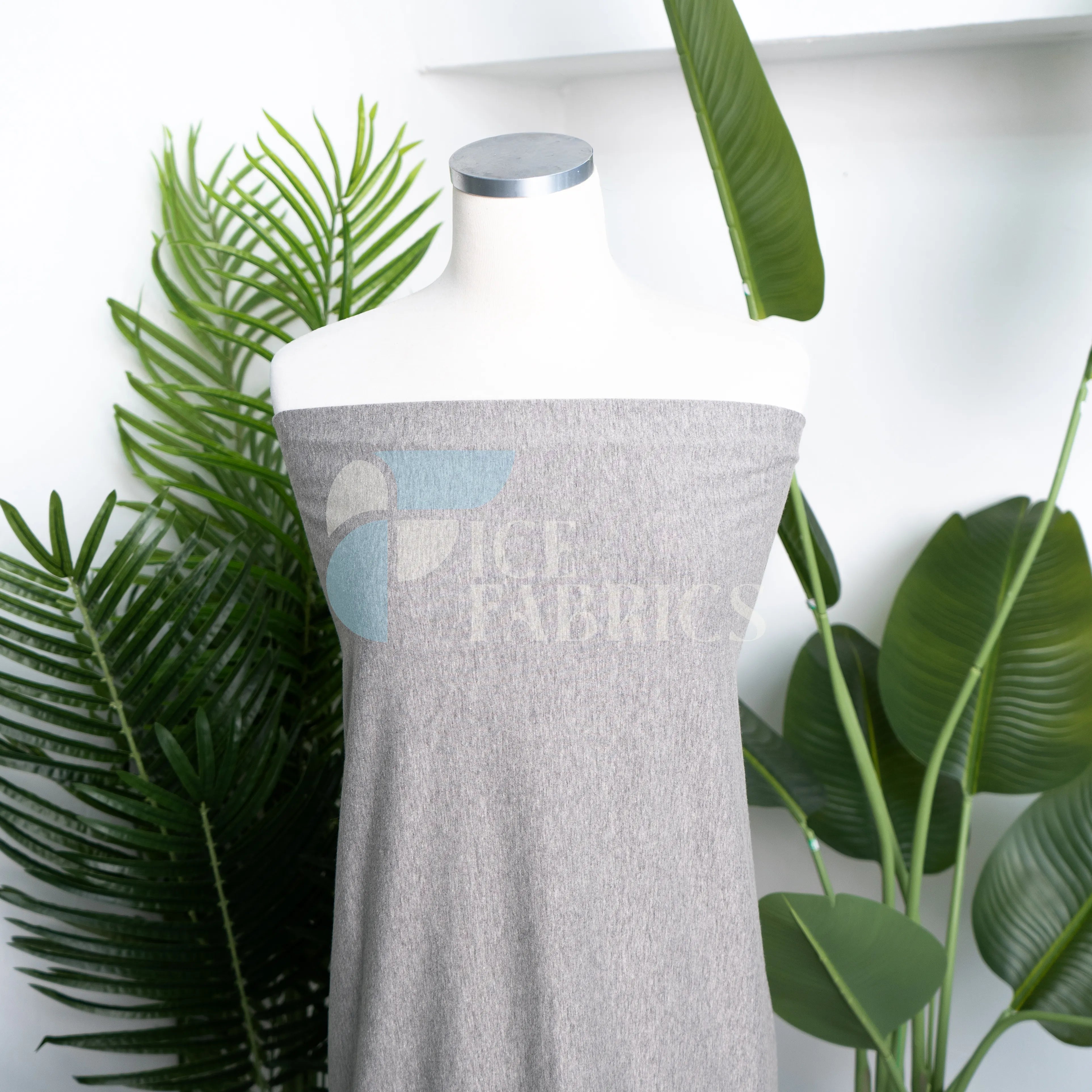 Gray Cotton Spandex Jersey Fabric | FlexCot