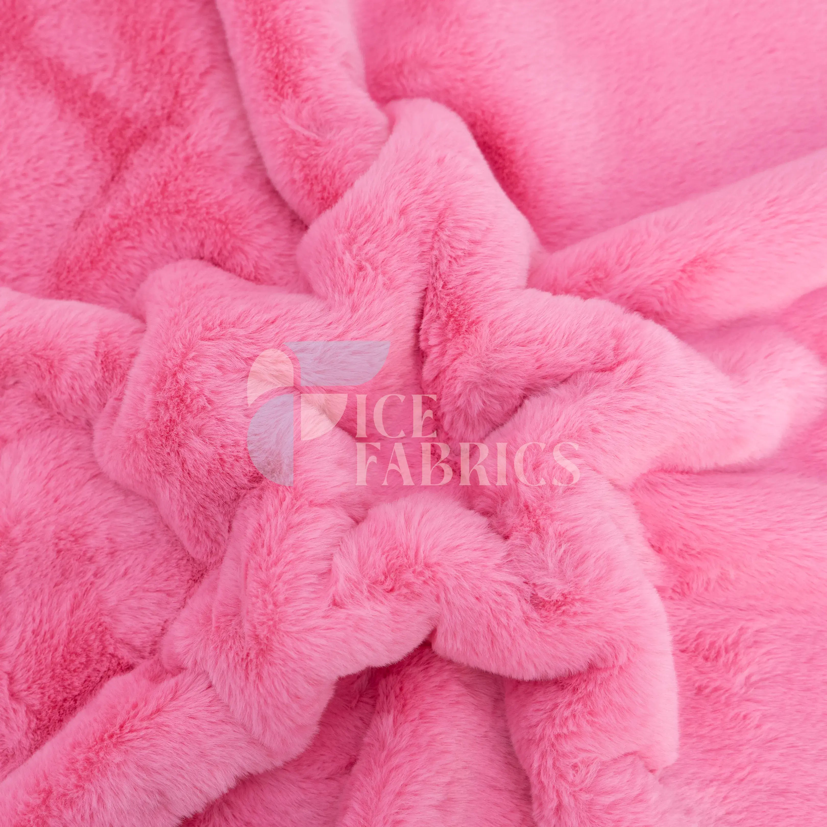 Hot Pink Faux Fur Bunny Minky Fabric | BunnySoft