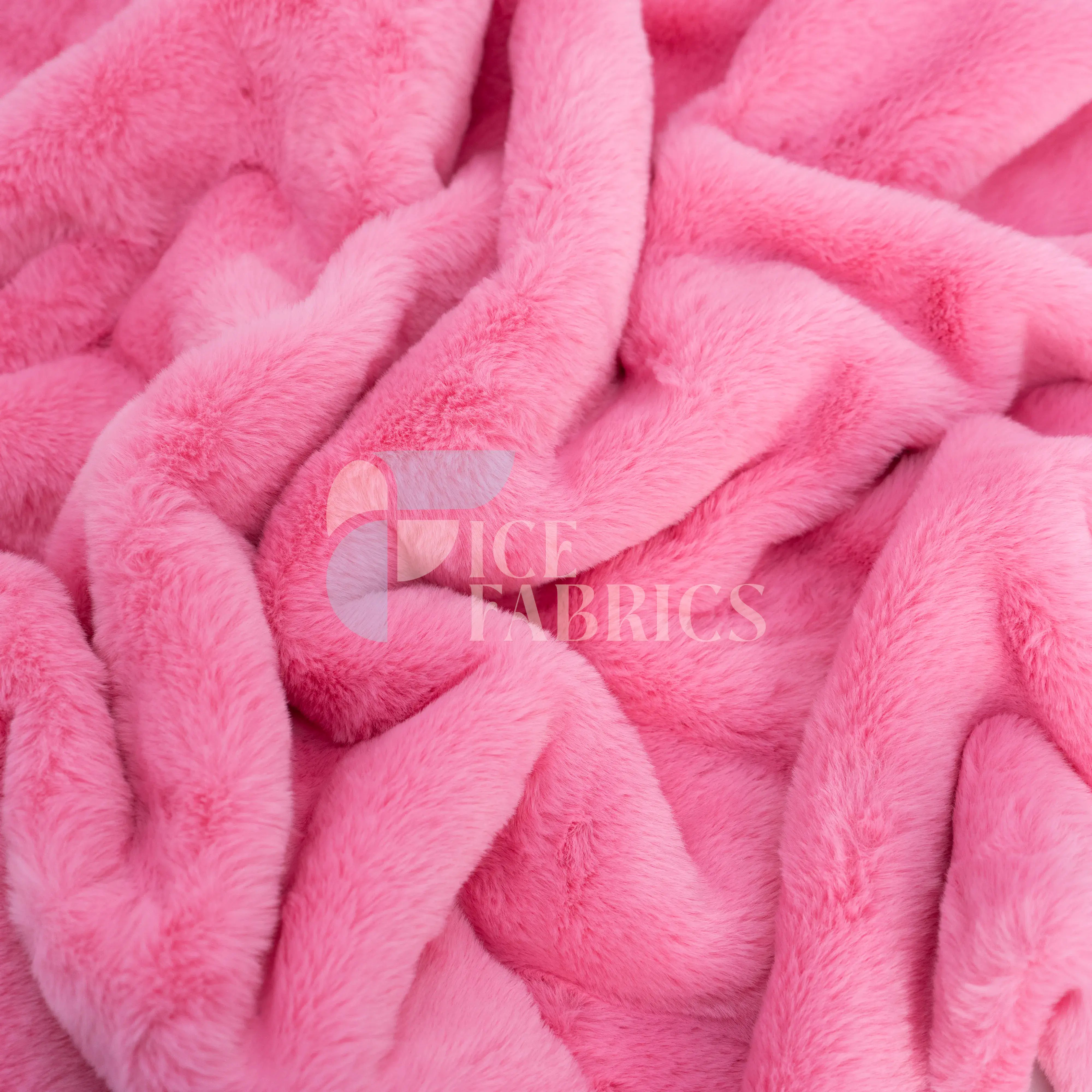 Hot Pink Faux Fur Bunny Minky Fabric | BunnySoft