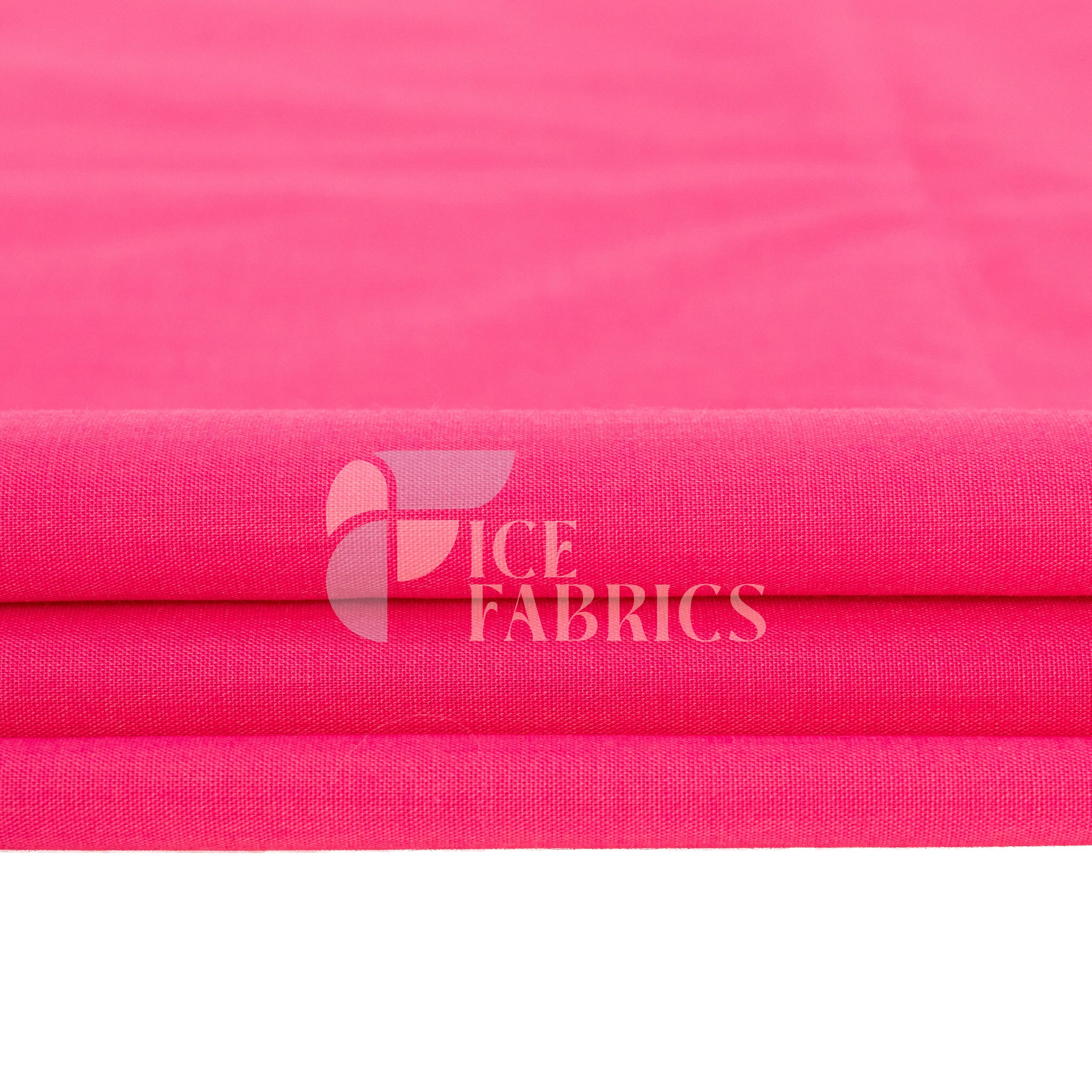 Hot Pink Broadcloth Polyester Cotton Fabric | Poly Cotton Fabric