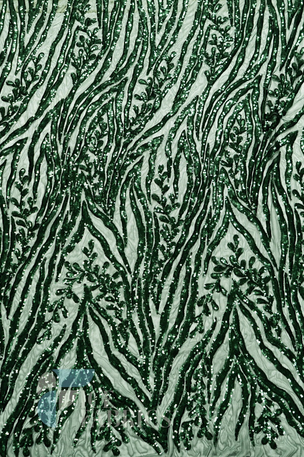 Wild Vine 4 Way Stretch Sequin Fabric on Mesh