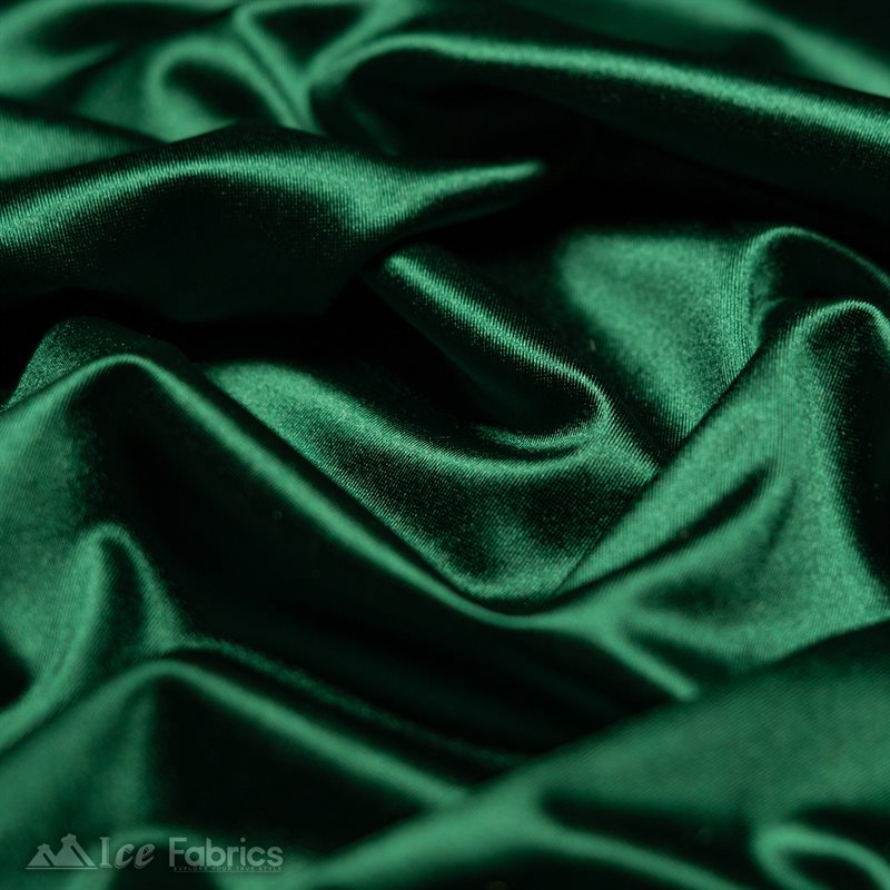 4 Way Stretch Silky Satin Wholesale Fabric By The Roll (20 Yards ) ICE FABRICS |Hunter Green