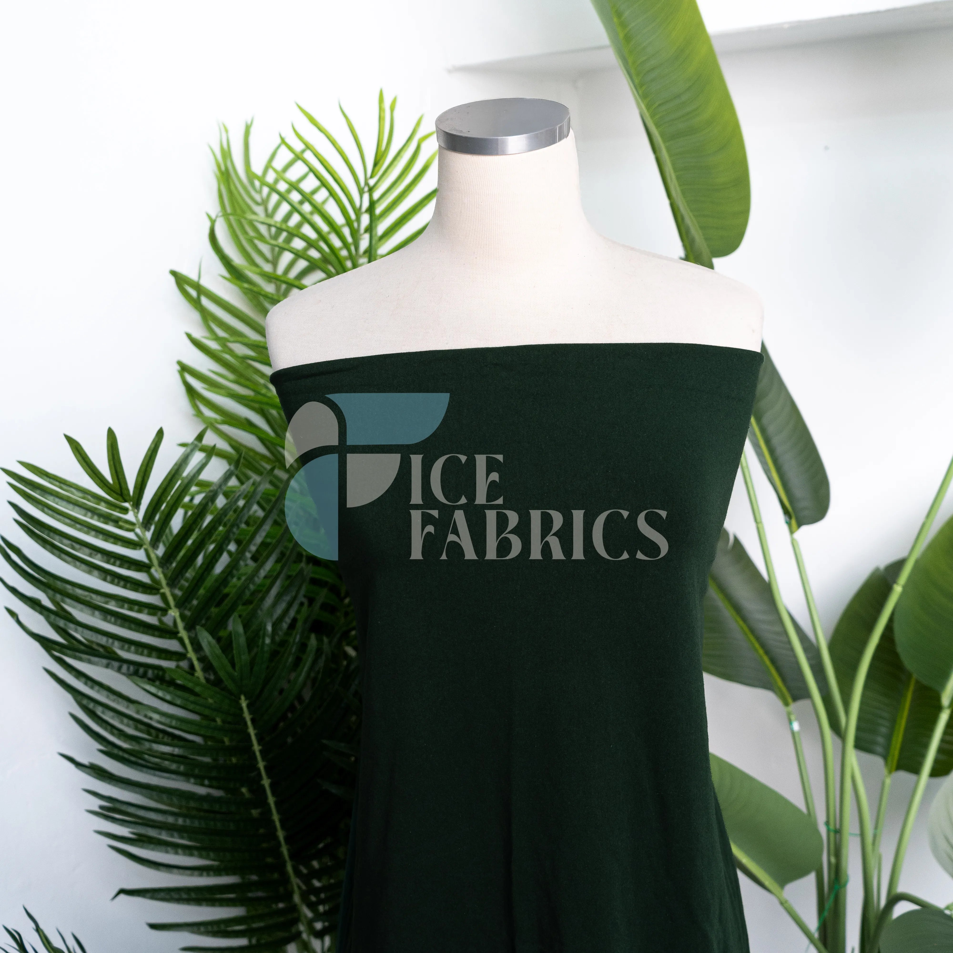 Hunter Green Cotton Spandex Jersey Fabric | FlexCot
