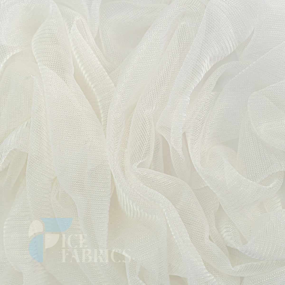 Shimmery Reflective Metallic Mesh Fabric