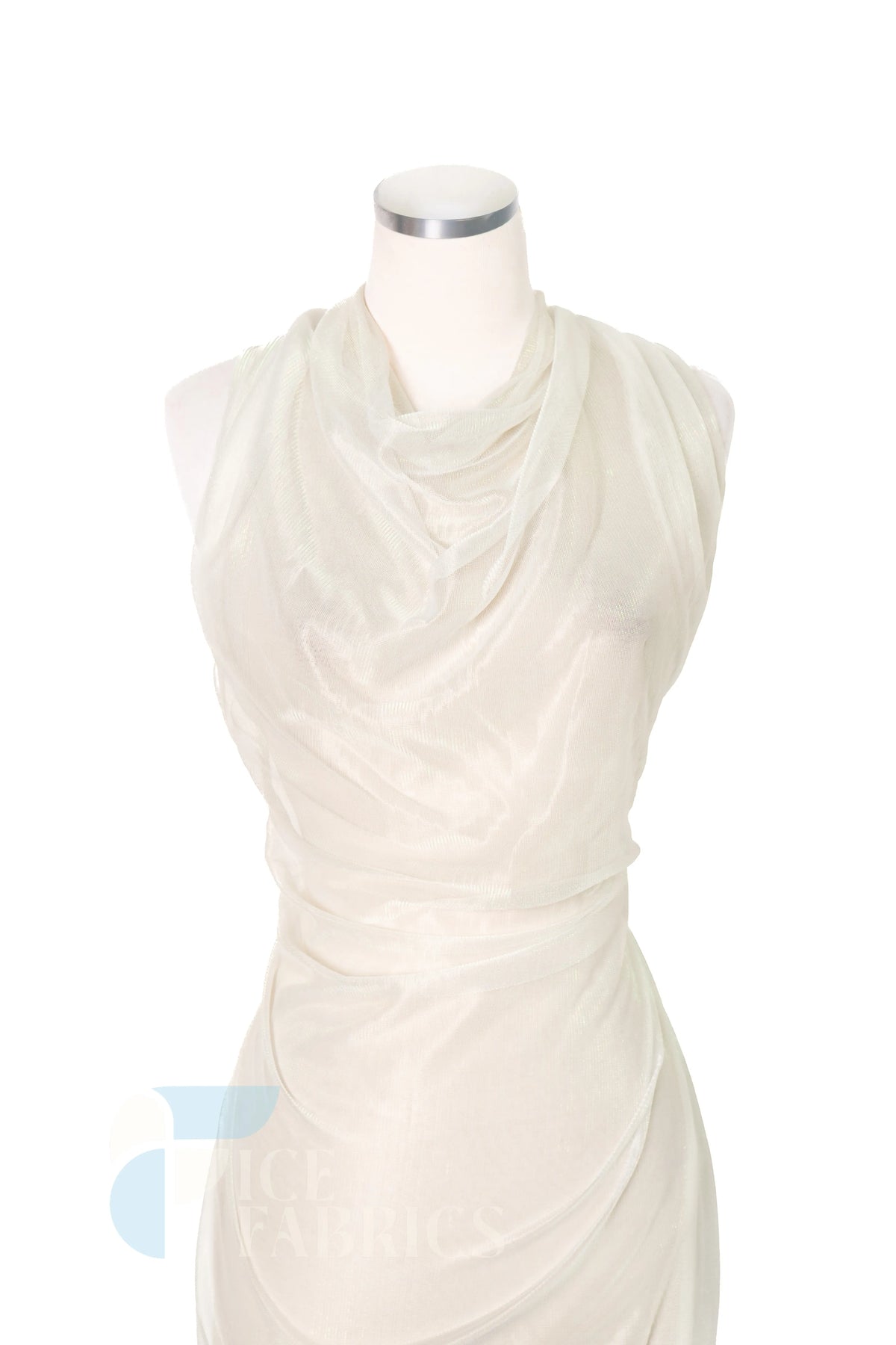 Shimmery Reflective Metallic Mesh Fabric