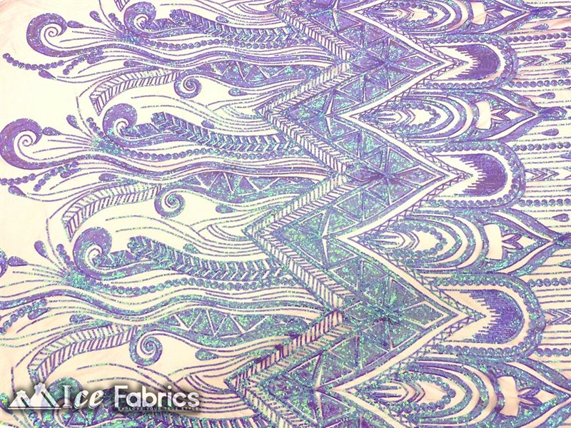 African Sequin Fabric 4 Way Spandex Stretch Sequin FabricICE FABRICSICE FABRICSIridescent PurpleBy The Yard (60" Wide)African Sequin Fabric 4 Way Spandex Stretch Sequin Fabric ICE FABRICS Iridescent Purple