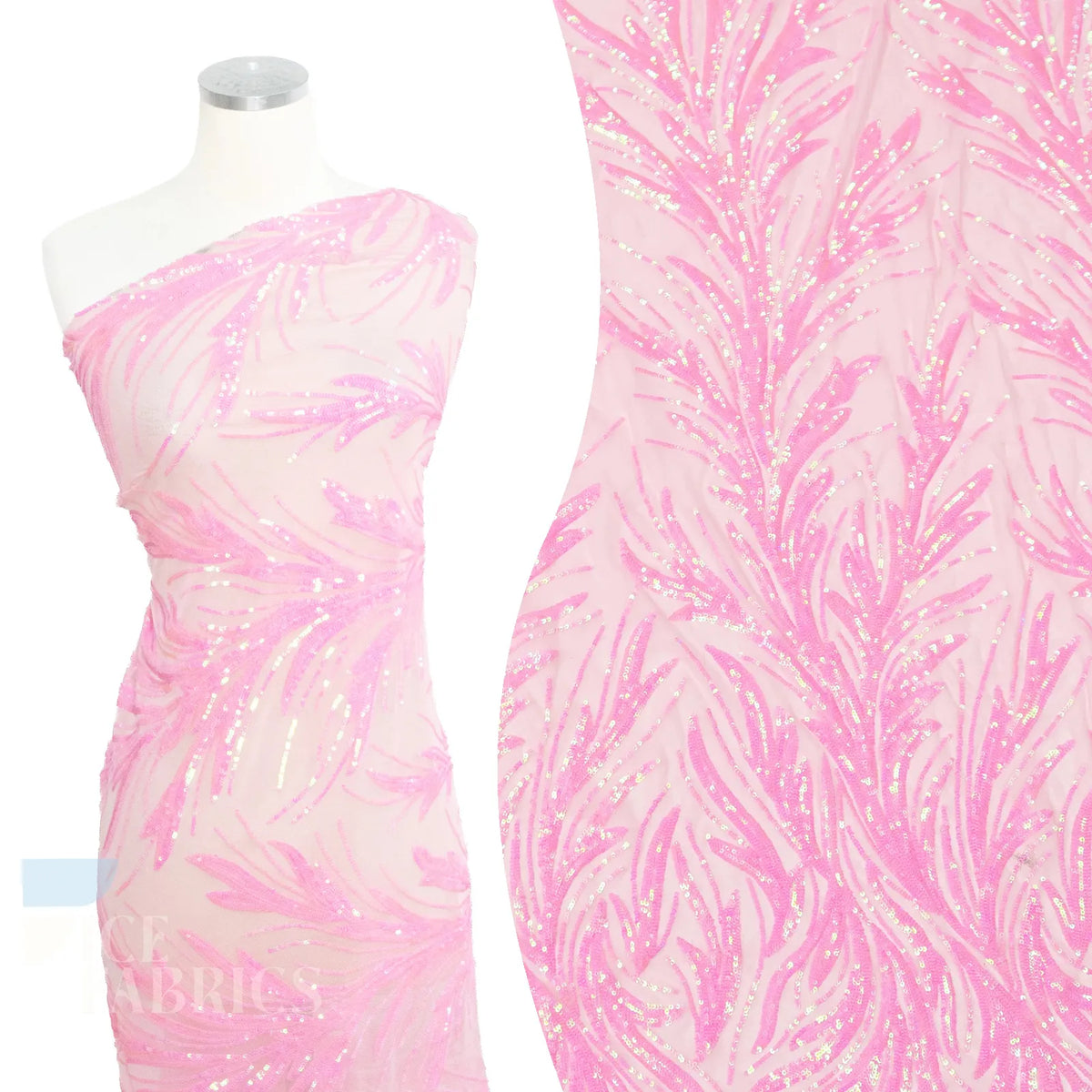 Flame 4 Way Stretch Sequin Spandex Fabric