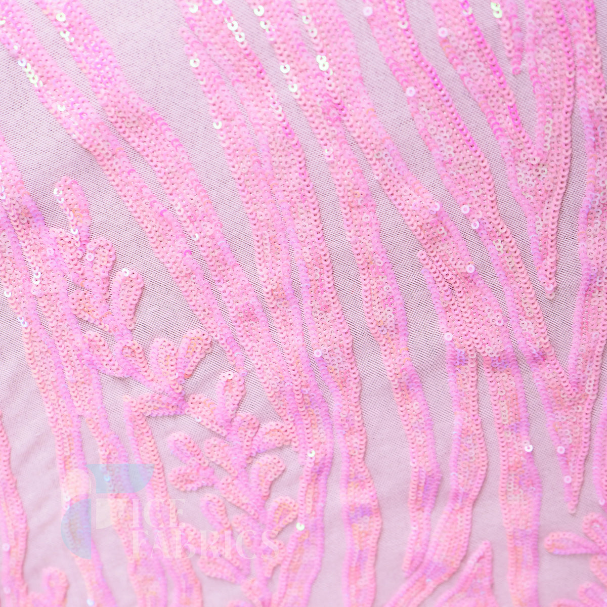 Wild Vine 4 Way Stretch Sequin Fabric on Mesh
