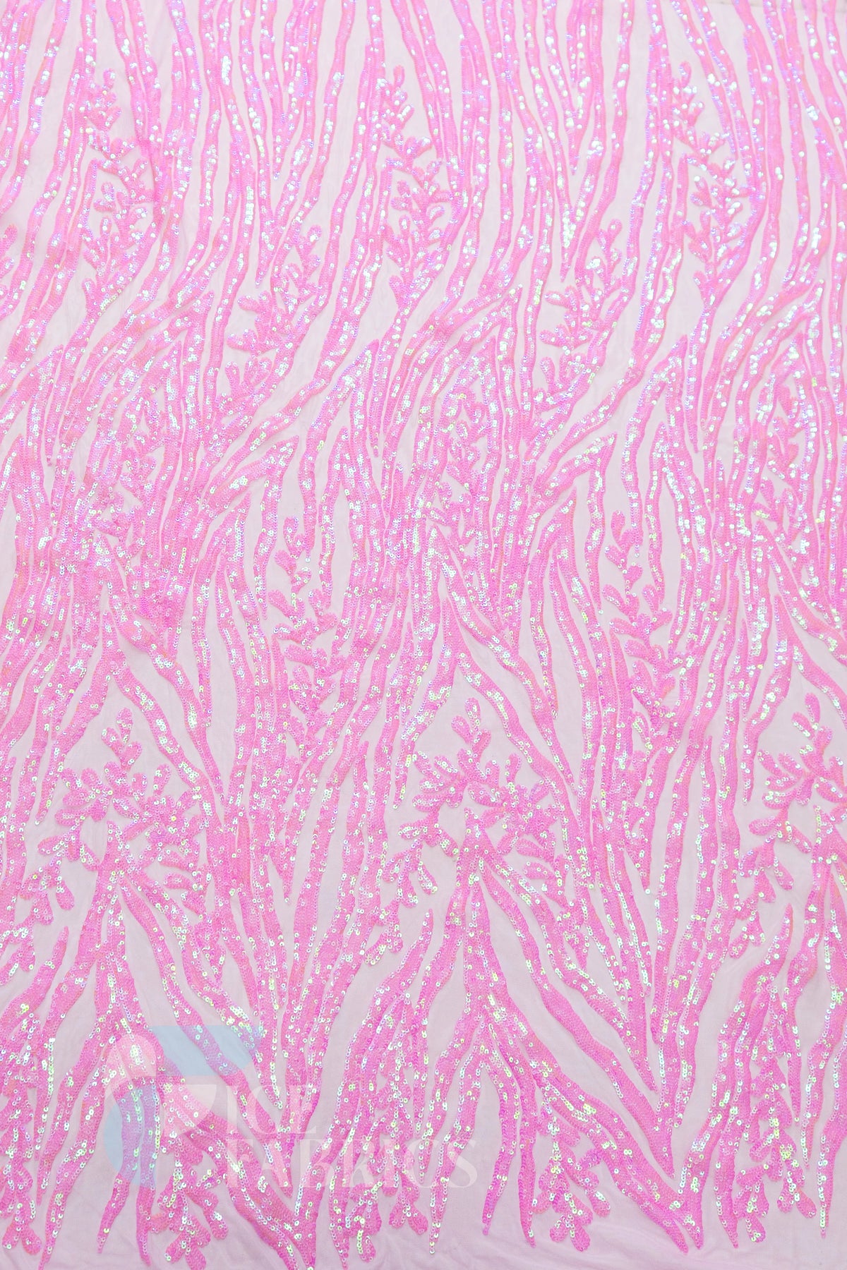 Wild Vine 4 Way Stretch Sequin Fabric on Mesh