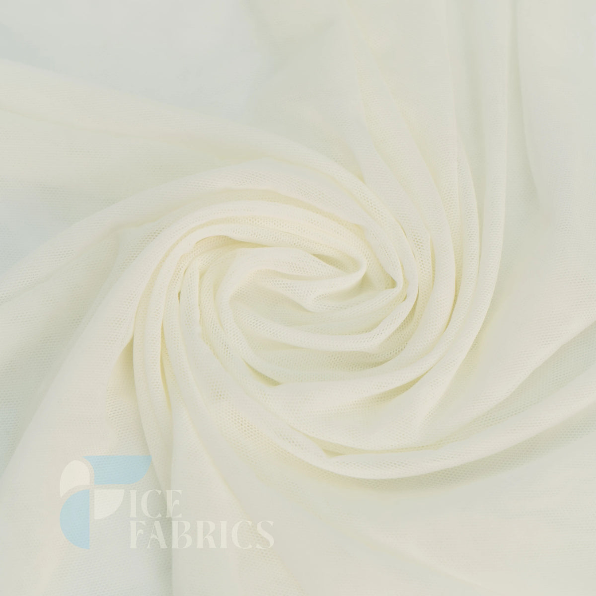 Ivory Flex Power Mesh 4 Way Stretch Nylon Fabric