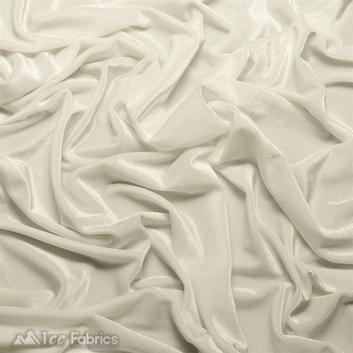 Ivory Stretch Velvet Upholstery Fabric | VelvetFlex
