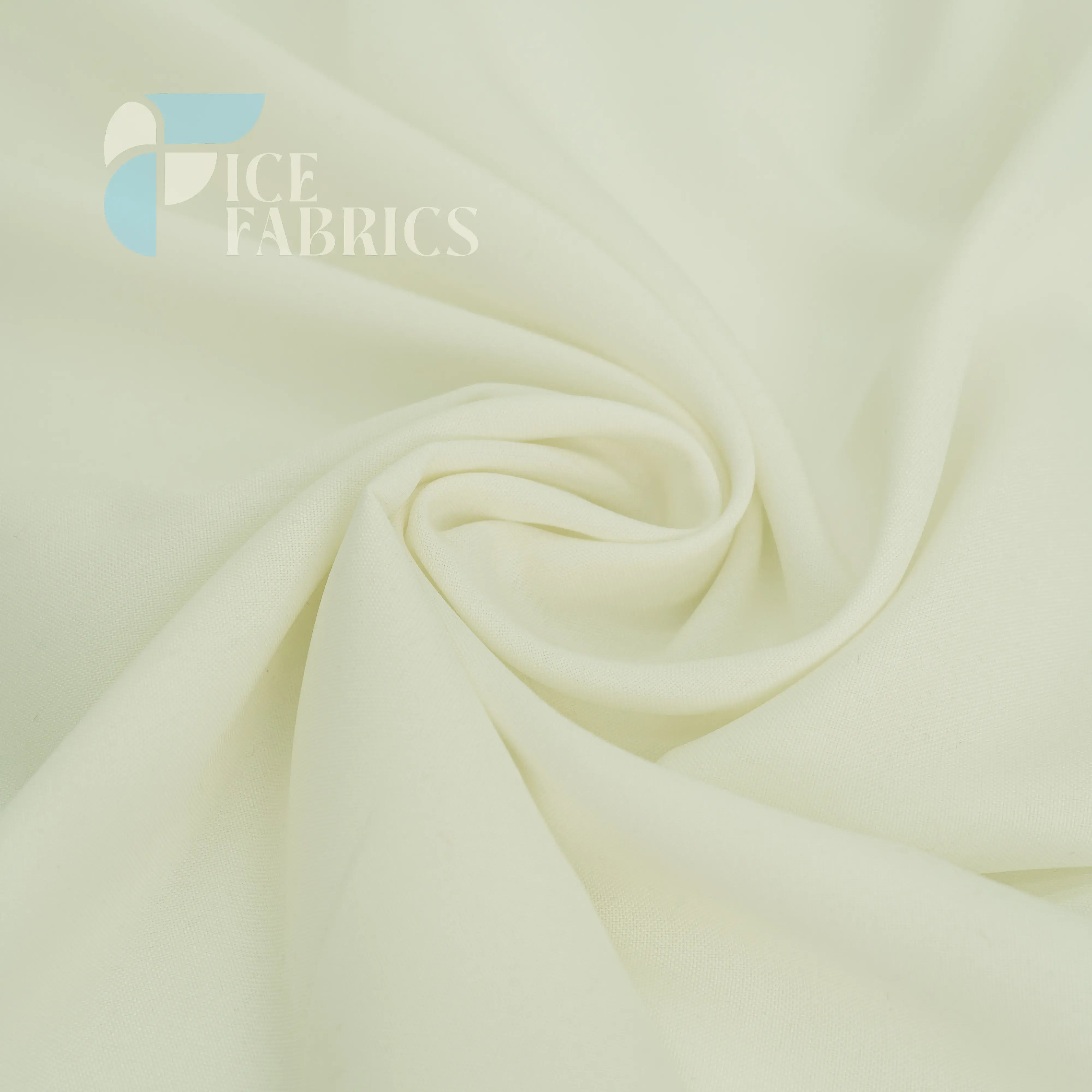 Ivory Solid Poly Poplin Fabric By The Yard