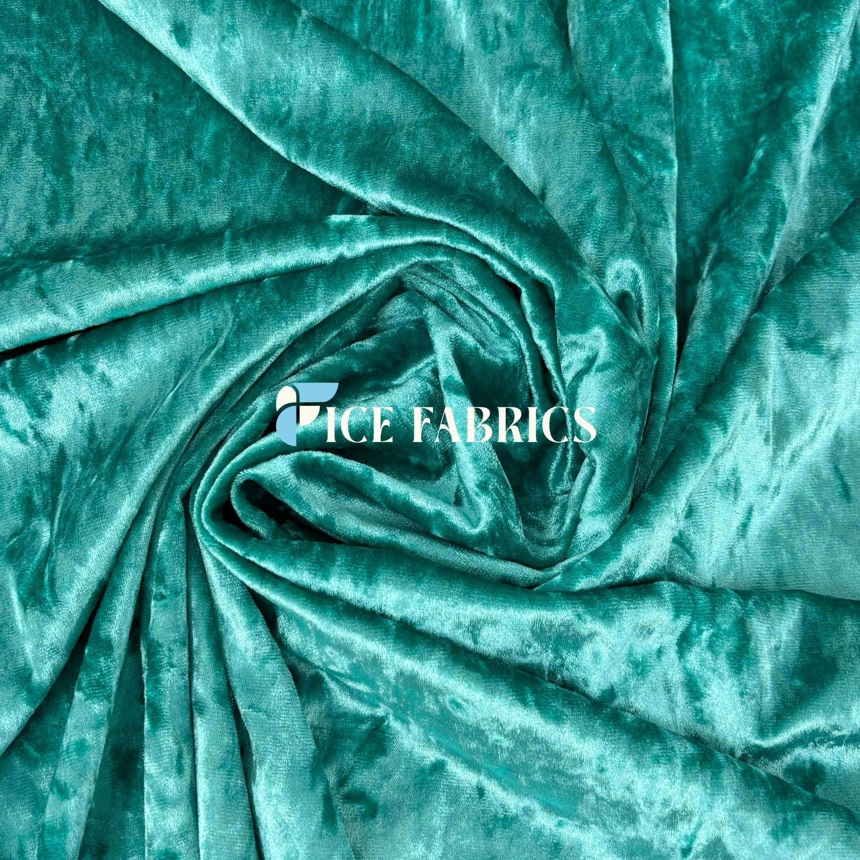 Jade Stretch Crushed Velvet Fabric