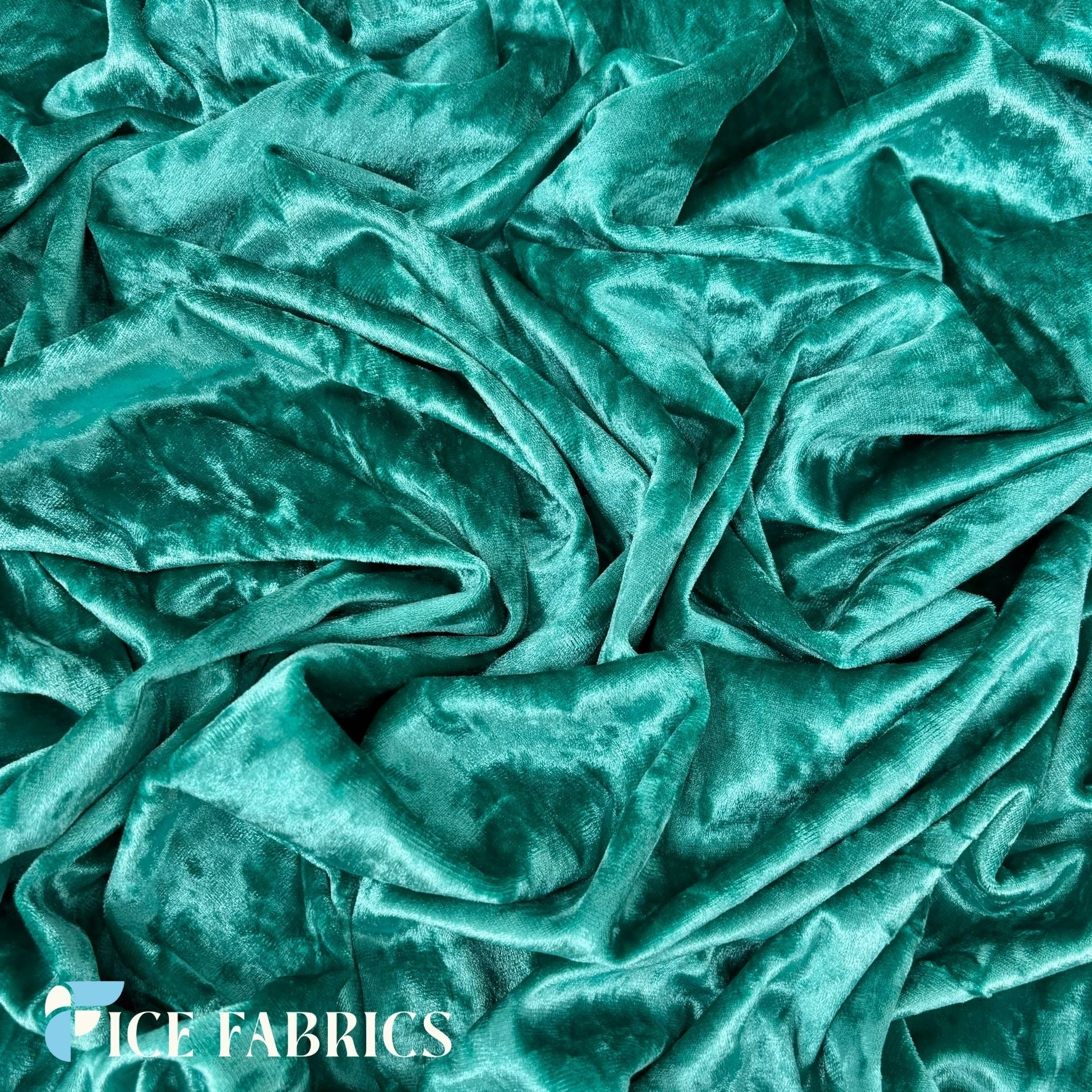 Jade Crushed Velvet Fabric