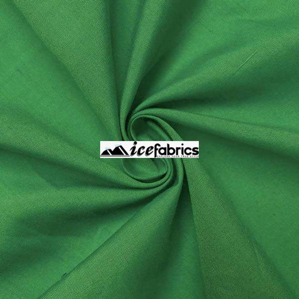 Kelly Green Poly Cotton Broadcloth Fabric By The Yard