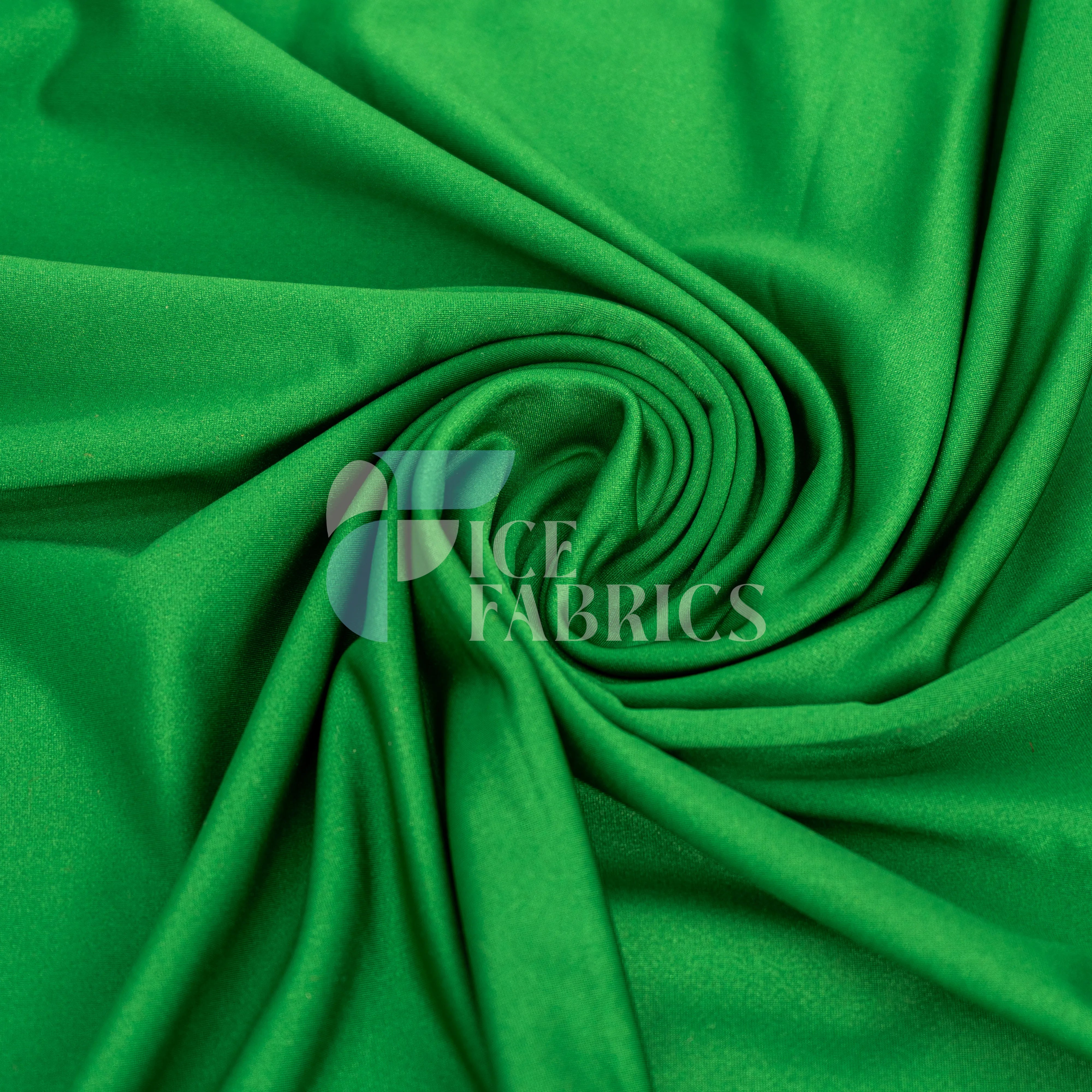 Jordan Kelly Green Shiny Nylon Spandex Fabric / 4 Way stretch