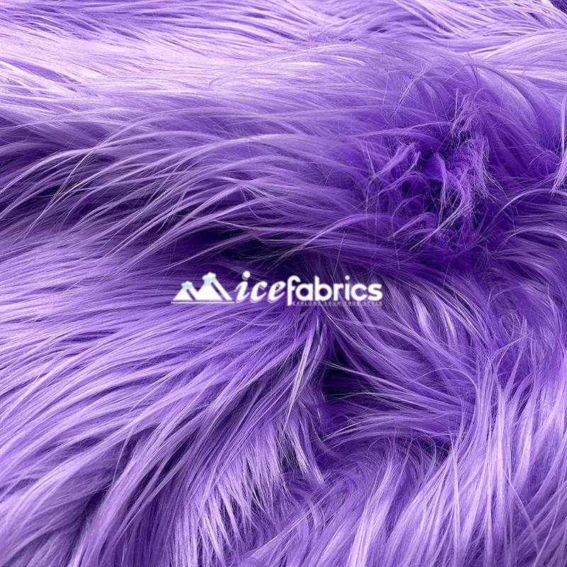 Lavender Shaggy Mohair Long Pile Faux Fur Upholstery Fabric