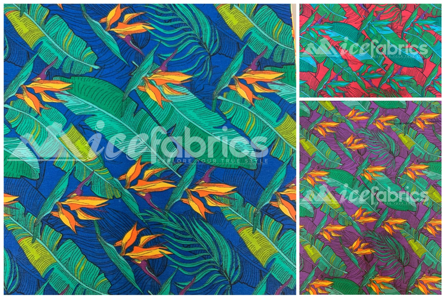Leaf Print Poly Cotton Fabric By The Yard