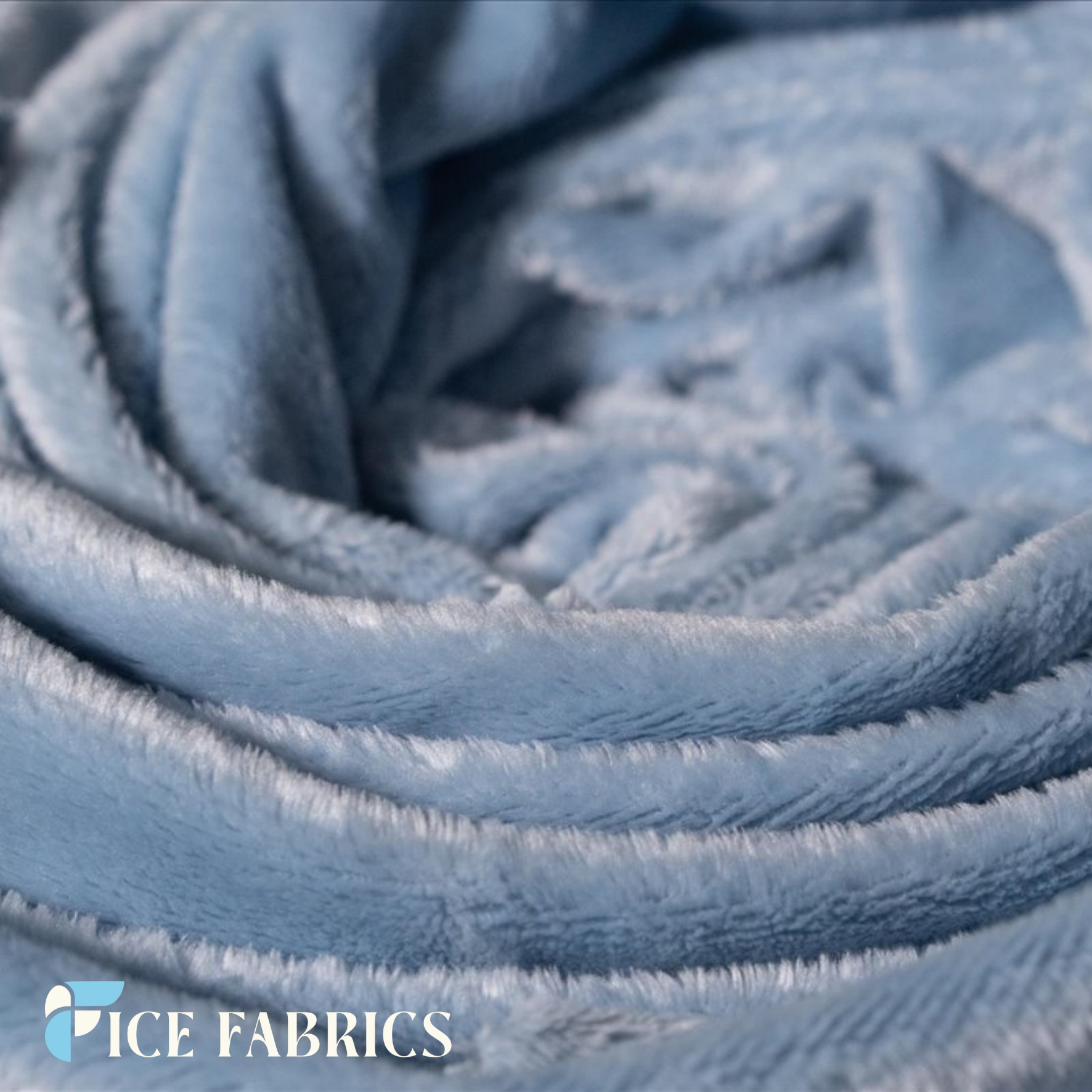 Light Blue Ultra Soft 3mm Minky Fabric Faux Fur