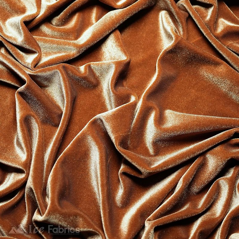 Ice Fabrics Stretch Velvet Fabric Soft and Smooth ICE FABRICS Light Brown
