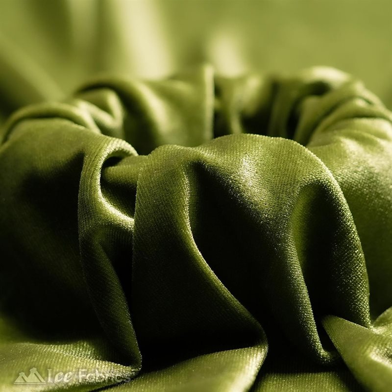 Ice Fabrics Stretch Velvet Fabric Soft and Smooth ICE FABRICS Light Olive Green